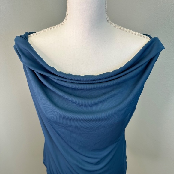 Lauren Ralph Lauren Blue Stretch Jersey Off-the-Shoulder Top size Large - Picture 4 of 6